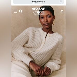 Sezane Emile Cardigan in Ecru size Small